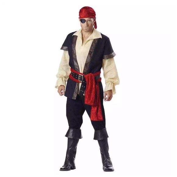 InCharacter Adult Deluxe Premium Complete Pirate Costume Captain Jack Sparrow XL - Picture 1 of 5
